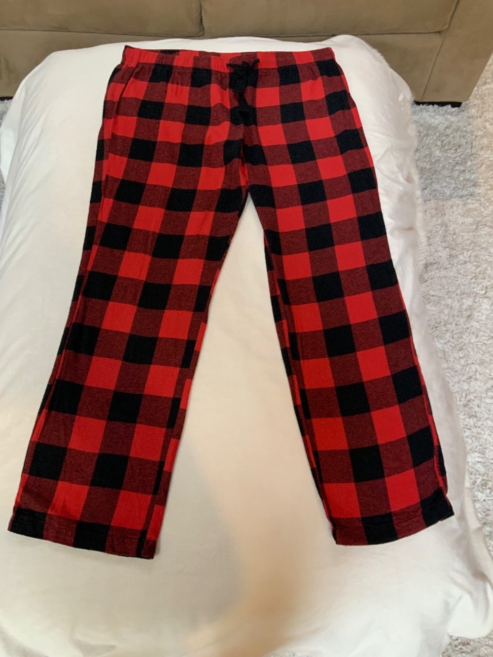 Old Navy Red Black L Buffalo Plaid Flannel Soft Pajama Pants Cabincore Timeless